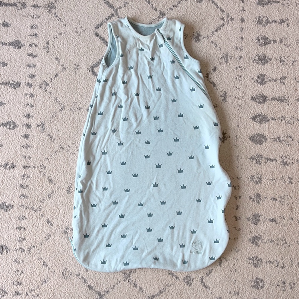 4 Season Basic Baby Sleeping Bag, Merino Wool, Crowns, 6-18 months